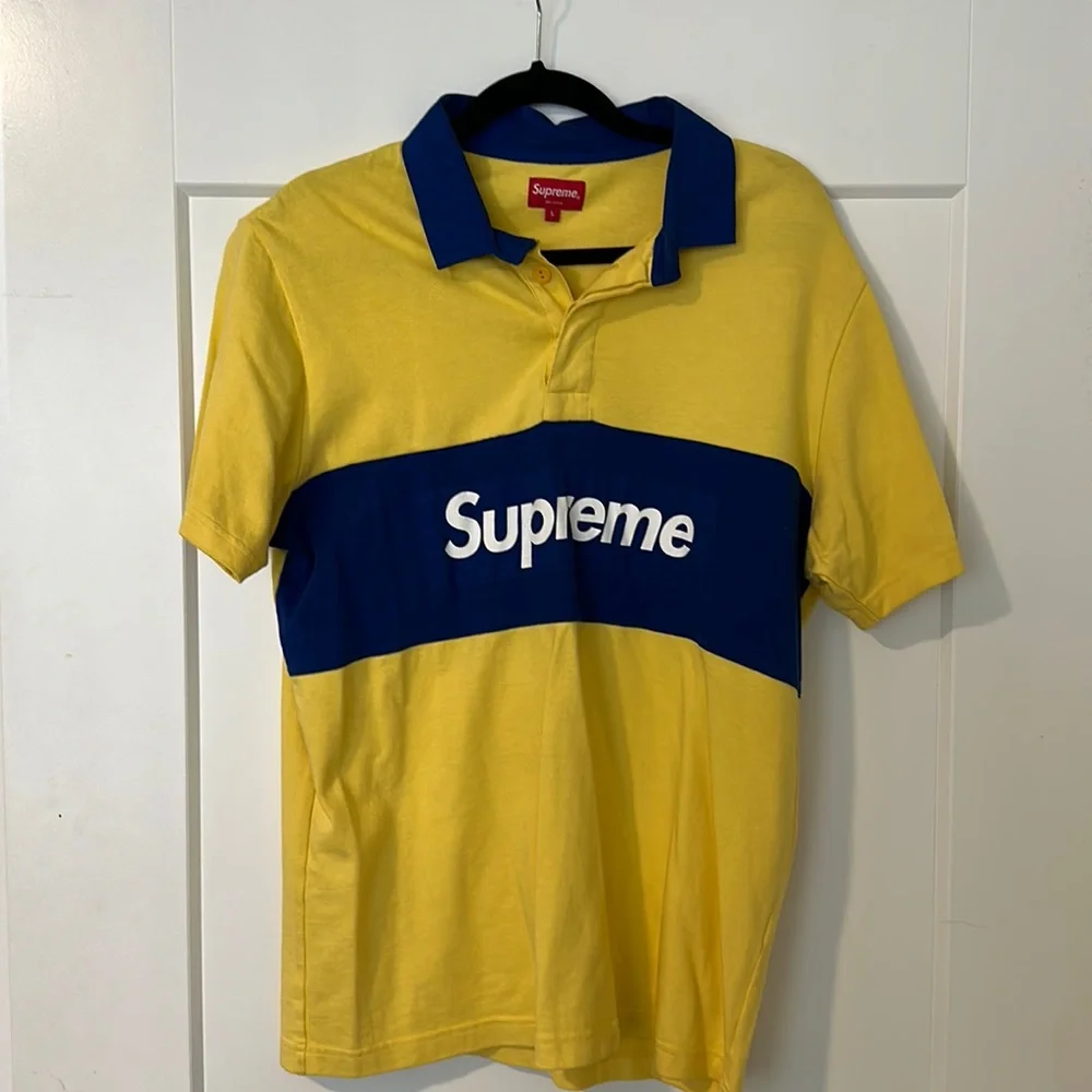 Supreme | Shirts | Supreme Blue Yellow Rugby Polo | Poshmark